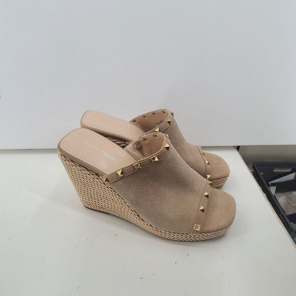 MARC FISHER “Zyme” Square Toe Studded Espadrille Wedges  Size 11M - Picture 3 of 11